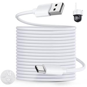 USB to USB C Extension Cord Power Cord for Security Camera CCTV 46FT Type C Long Power Cable Cameras for Home Security Outdoor Indoor Extension Cord Extension Cable for Xiaomi Mi eufy Camera