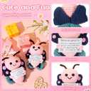 12 Pcs Funny Positive Emotional Crochet Butterfly Gifts Inspirational Motivational Gifts Crochet Animals Dolls Toys for Employee Appreciation Staff Coworker Volunteer Student Teacher