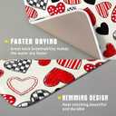 Valentines Day Dish Drying Mat for Kitchen Counter 18x16 Inch Red Heart Drying Mat with Absorbent Reversible Microfiber Holiday Love Dish Drainer Mats Rack Pad for Coffee Countertop Protector