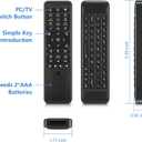 Pepper Jobs W10 GYRO Air TV Remote, QWERTY Keyboard Fly Mouse for Win 11/10, LED Backlit Keyboard mini PC Controller, 6-Axis Gyro w/Learning Remote Control Function