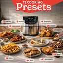 Gourmia Air Fryer - 8 Qt Basket Capacity, 12 Presets, Stainless Steel