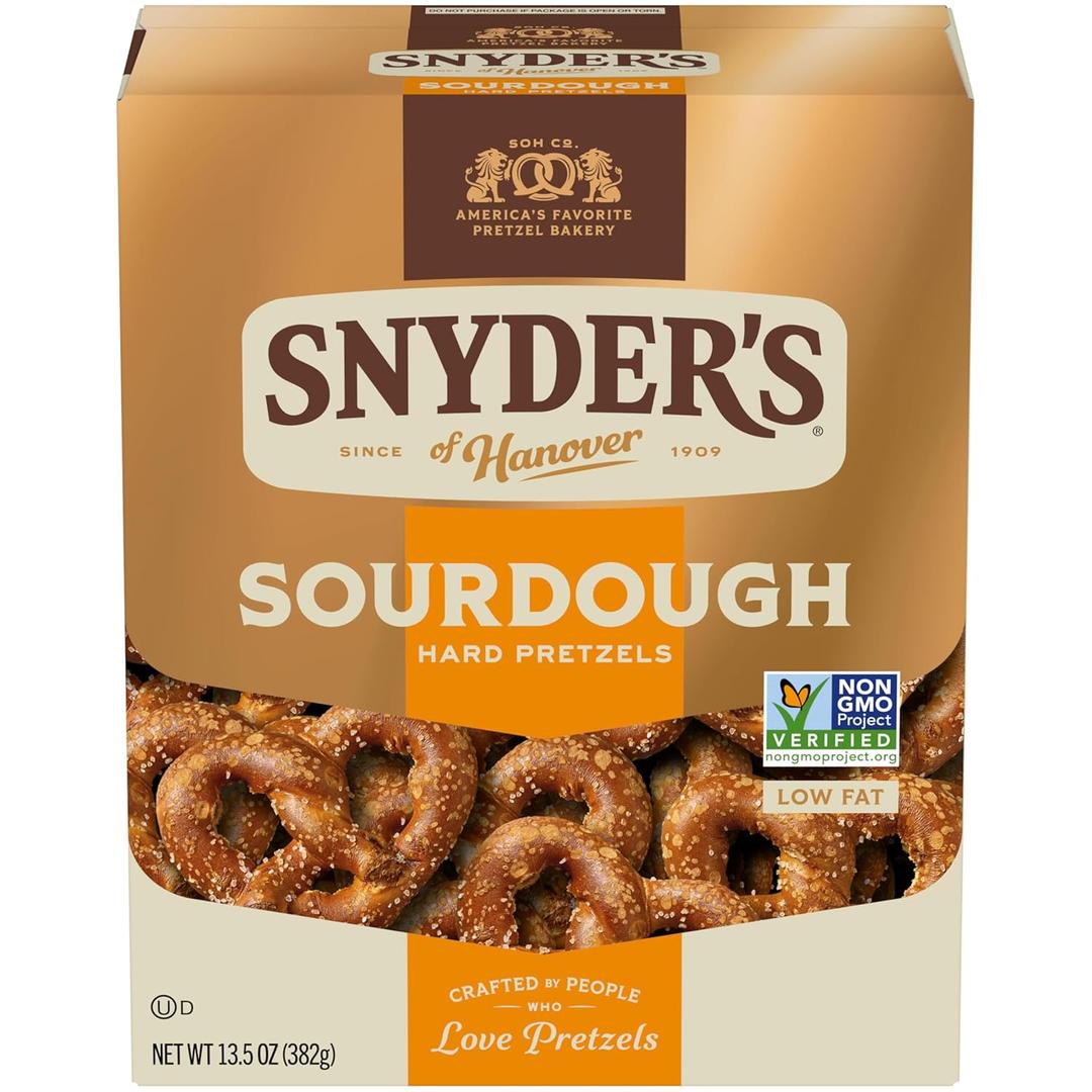 Snyder's of Hanover Pretzels, Sourdough Hard Pretzels, 13.5 Oz Box (EXP 07/11/26)