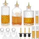 6 Pcs Bitters Bottle Set Include 3 Sizes Glass Bitter Bottles for Cocktails Dasher Coffee Syrup Dispenser 3 Glass 1oz Cocktail Atomizer for Home Bar Bartender