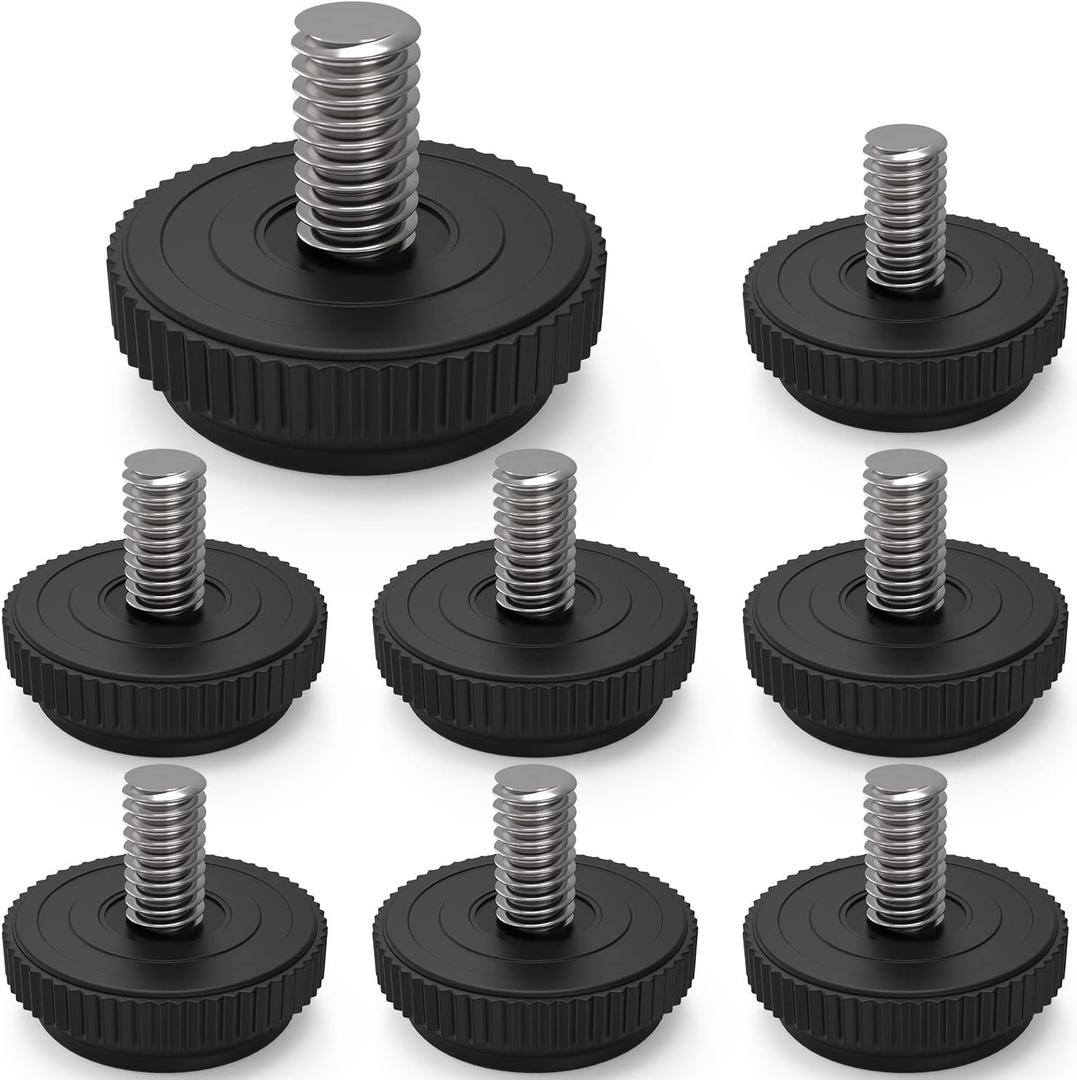 8 Pack 5/16-18 Stainless Steel Adjustable Threaded Furniture Leg Leveling Feet Screw-in Glide Levelers,Screw Foot Levelers Screw On Furniture Glide Leveling Table,Chair,Furniture