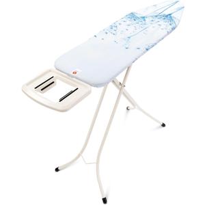 Brabantia Size B Ironing Board (49x15 in) 7 Height Options, Solid Steam Iron Rest Holder (Cotton Flower) Non-Slip Feet, Anti-Collapse Child Locks