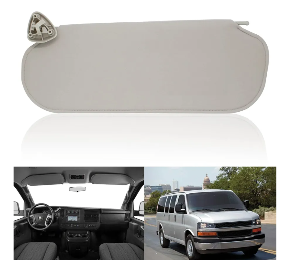 NHILES Driver Left Side Sun Visor Compatible with Chevrolet Express GMC Savana 1500 2500 3500 4500 1999-2019 Replaces# 84054688 84054695 Beige
