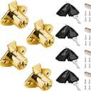 801 Cabinet Drawer Lock with Keys 7/8 inch Outside Cylinder Diameter Keyed Alike 4 Pack Brass Plated