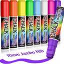 KERIFI Window Chalk Markers for Cars Washable: 10mm Jumbo Liquid Chalk Pens, Wet Erase for Auto Bistro Blackboard Glass Mirror Poster Windows Art Wedding Signs, Just Married Car Decorations (8 Colors)