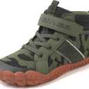 KUBUA Kids Barefoot Shoes Boys Girls Minimalist High Top Sneakers Zero Drop Splay Shoes for Sports Trekking Hiking Tennis Running Green 6 Big Kid