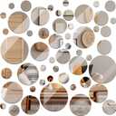 Jetec Real Glass Round Mirror Tiles Frameless Wall Glass Tiles Round Wall-Mount Mirrors with Acrylic Double Sided Adhesive for Bedroom Bathroom Craft (2/3/4/6/8/10 Inch)