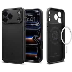 Spigen for iPhone 17 Pro Case, Thin Fit MagFit [TPU Covered Camera Control] [Compatible with MagSafe] - Black
