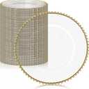 MAONAME 50 PCS Clear Charger Plates Bulk, 13" Plate Charger for Dinner Plate, Plastic Round Chargers, Table Chargers for Table Setting, Wedding