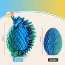 Mydethun 6 PCS 3D Printed Dragon Eggs, 1 Glow in the Dark Dragon - Customizable Lore Cards, Articulated Fidget Toy Set, Easter Basket Fillers, Birthday Party Favors, Classroom Prizes