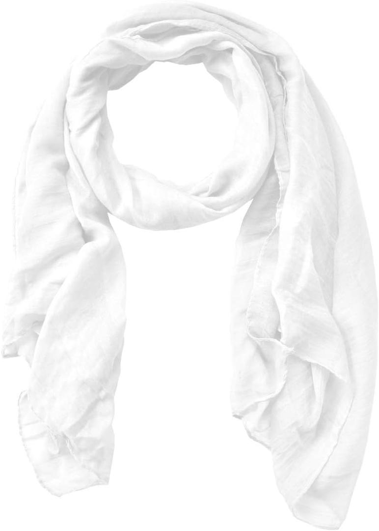 woogwin Women's Cotton Scarves Lady Light Soft Fashion Solid Scarf Wrap Shawl (White)