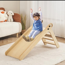 DEYGIA Wooden Slide for Toddlers, Toddler Slide Indoor, Kids Slide for Age 1-5, Wooden Foldable Baby Slide for Playroom and Children's Room, Montessori Climbing Toys (Wooden) Yellow