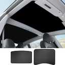 TOPABYTE Roof Sunshade for Tesla Model 3 Highland 2026-2024 Glass Sunroof Shade Window Insulation UV & Heat Protection Double-Layer Sun Shade, Black