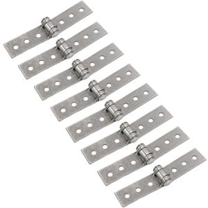8Pcs 3 inch Silver Folding Butt Hinges Stainless Steel Furniture Door Window Hinges, Small Hinges for Crafts, Frameless Glass Window Hinge 6 Hole Hinge