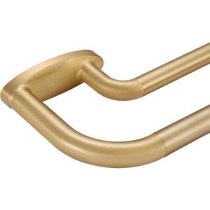 Double Curtain Rods Warm Gold,Room Darkening Drapery Rod for 28-48 Inches,Adjustable 3/4 Inches Front and 5/8 Inches Back Quality Metal Rod for Window,Wrap Around Design
