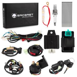 Complete Wiring Harness Kit for Tao tao 50cc 70cc 90cc 110cc 125cc ATV Quad Electric 4 Wheeler Stroke Parts Go Kart with 6-Pole Stator CDI Spark Plug Relay