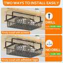 ENONCI Under Desk Drawer, Slide Out Design,No Drill Metal Under Desk Cable Management, Under Table Storage Shelf Tray Basket Under Table Drawer Organizer for Office, Home, Workspace, Cabinet