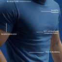 Men's Short Sleeve Crew Neck T-Shirt, S with Modern Cut (Blue)