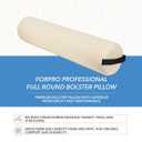 ForPro Full Round Bolster Pillow, Crme, Oil and Stain-Resistant, for Massage and Yoga, 6 R x 26 L