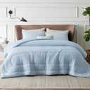 Bedsure Queen Comforter Set - Cooling and Warm Bed Set, ICY Blue Reversible Bedding for All Season, 3 Pieces, 1 Queen Size Comforter (88"x88") and 2 Pillow Cases(20"x26")