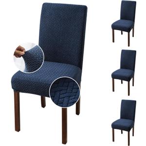 Genina Chair Covers for Dining Room Set of 4 Dining Chair Cover Stretch Kitchen Parsons Chair Covers,Navy Blue