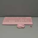 MEETION Wireless Keyboard and Mouse, Full-Sized Cordless Keyboard with Wrist Rest, 3 DPI Adjustable Mouse, Keyboard and Mouse Set with 2.4GHz USB Receiver, for PC/Computer/Laptop/Windows/Mac, Pink