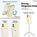 Vooii Magnetic for iPhone 17 Case, Compatible with Magsafe (Premium Liquid Silicone) (Integrated Camera Control Button) Full Body Protective Anti-Scratch Microfiber Lining 6.3", Creamy Yellow
