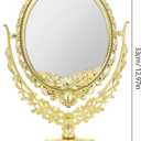 Ipetboom Vintage Oval Vanity Mirror 360 Swivel Double Sided High Definition Makeup Mirror for Dressing Table Bathroom Bedroom 13 Inch | High Definition Makeup Mirror for Dressing Table Bathroom Bedroom 13 Inch