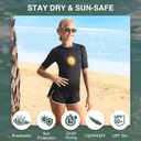 Kanu Surf Girls' Karlie Rash Guard UPF 50+ Sun Protection Short Sleeve Swim Shirt (10, Annie Black)