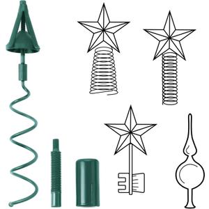 Christmas Tree Topper Holder Twist on Universal Stabilizer Floral Xmas Tree Topper Adapter Plastic Support with Adjustable Attachment(Green)