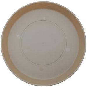 The HC Companies Round Prima Flower Pot Saucers - Plastic Plant Saucer for Outdoors & Indoors - Traditional Plant Pot Trays for Water Drainage -Durable Plant Tray (10.5-inch Sandstone, Pack of 2)
