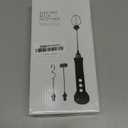 Rechargeable Milk Frother Handheld with 3 Detachable Stainless Steel Whisks, 3 Speed Adjustable Electric Whisk Foam Maker, Handheld Drink Mixer, Frother Wand for Coffee, with Storage and Charging Base (Black)