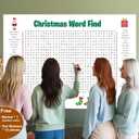 Jumbo Christmas Word Search Poster,Giant Christmas Word Find Puzzle Poster Game,Large 36"X24" Words Find Wall Poster Fun Interactive Party Activity