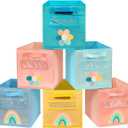 Cube Storage Bins, 6 Pack 11 Inch Fabric Storage Bins with Handle and Label Window, Foldable Storage Cubes, Colorful Fabric Bins for Kids Room, Classroom Organization and Storage, Clothes, Toys