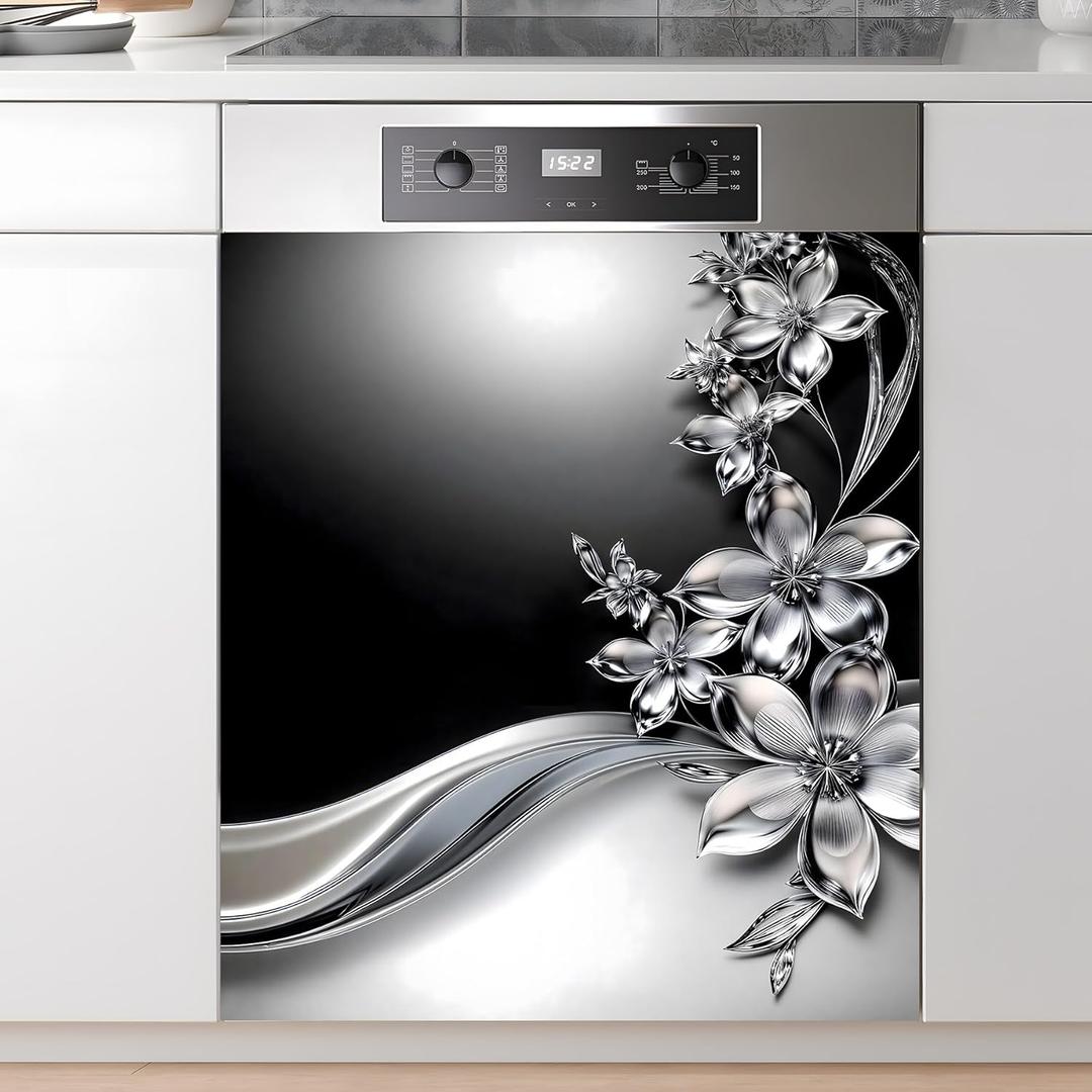 Dishwasher Magnet Sticker Cover Panel Decal Refrigerator Magnetic Sticker Decorative for Kitchen Decoration,Fridge Door Cover,Home Appliances Decor Stickers 23"x26"
