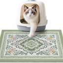 Unicorn Catcher Cat Litter Mat 24" x 15" Non-Slip Litter Box Mat Washable Litter Catcher Mat for Litter Box Indoor Food Mat Supplies Essentials, DarkSeaGreen