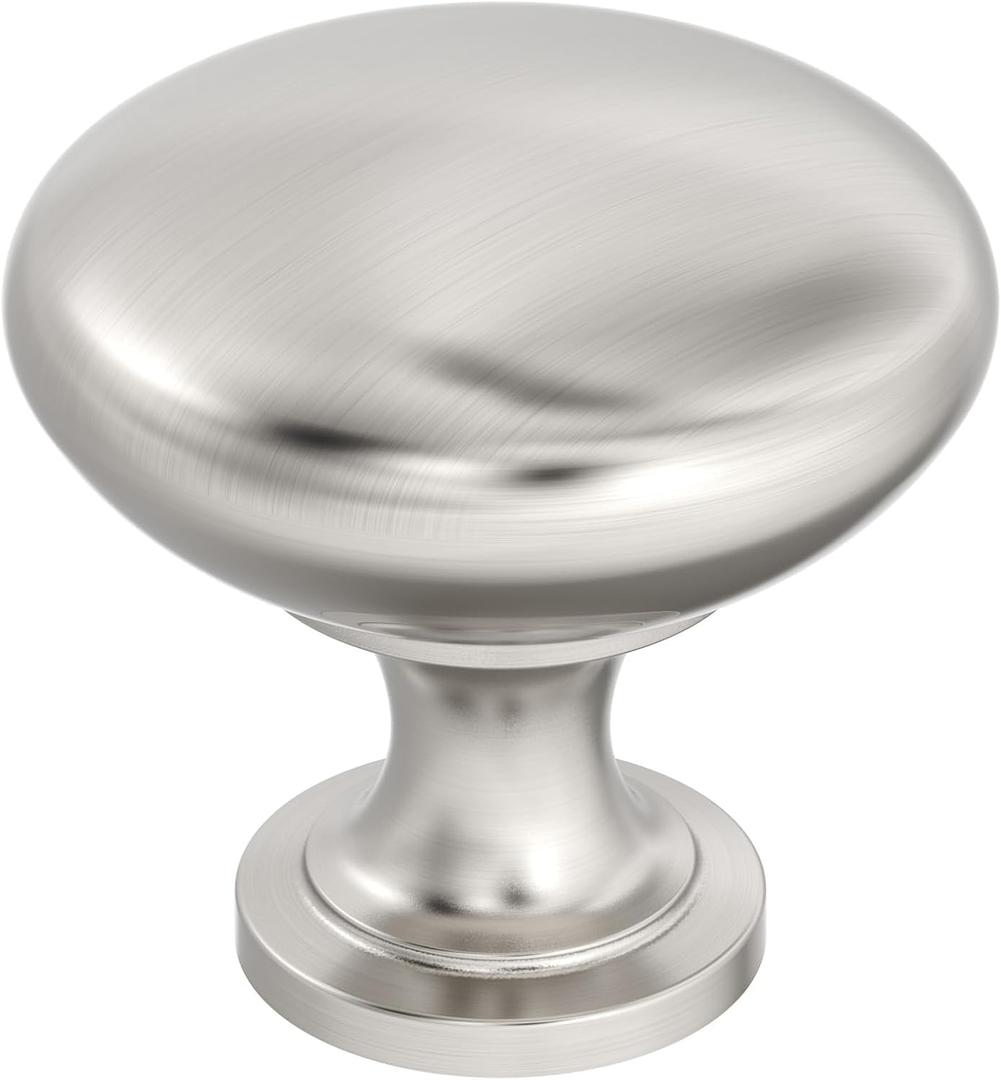 Amerock | Cabinet Knob | Satin Nickel | 1-1/4 inch (32 mm) Diameter | Edona | Drawer Knob | Cabinet Hardware (Pack of 10)