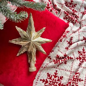 Elegant Christmas Star Tree Topper - Unique Champagne Gold Stars - Handmade Tree Top - Tinsel Decorations - Holiday Decor - Xmas Gift Christmas Ornaments - Toppers for Christmas Tree (10)