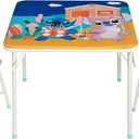 Disney Stitch Kids Activity Table and Chair Set, 3-Piece Folding Toddler Table with 2 Chairs, Padded Seats, Durable Frame for Play, Crafts & Snacks, 24"L x 24"W x 18.5"H