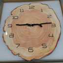 14 Inch Wood Grain Wall Clock - Silent Quartz Battery Powered Arabic Numerals Decorative
