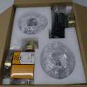 Battery Operated Wall Sconces Set of Two Rechargeable Battery Powered Black Wall Light Fixtures with Remote Control Globe Glass Dimmable for Living Room Bedroom Mirror Hallway (2 Pack) (Gold)