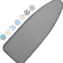 Ironing Board Cover and Pad, 18x49 Extra Wide Thick Iron Padding, Scorch & Stain Resistant Ironing board cover, Heavy Duty Iron Board Padded with Adjustable Fasteners Durable Elastic Edge, Grey