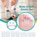 Welnove Gel Toe Protectors,8 PCS Small(Thicken) + 8 PCS XS(Routine) Toe Sleeves,Transparent Silicone Tubes for Corns,Blisters,Calluses,Pinky Toe Cushions to Reduce Friction and Protect Injured Toes