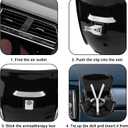 3 x BOXOB Car Doll Seat, Cute Car Air Vent Decoration Seat Fun and Functional Doll Chair Couch Sofa Fashionable Ornaments for Display Accessories (Black)