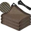 Shade Cloth for Garden 10 * 10FT, 70% Sunblock Mesh Tarp & Outdoor Sun Shade with Grommets, Sun Shade Outdoor Cover, Plant Covers Freeze Protection for Greenhouse, Kennel, Lawn, Patio Brown