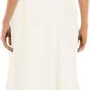 Maison Tara Women's Square Neck Belted Midi Dress with Pockets Size 10 (White)