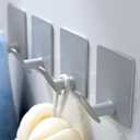 DELITON Adhesive Colorful Hanging Hooks - 4 Packs Gray Cute Kids Hooks& Bathroom Towel Hooks Stick on for Hanging